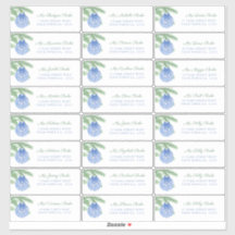 Blue Christmas Ornament Guest Address Labels