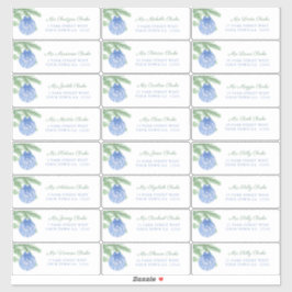 Blue Christmas Ornament Guest Address Labels