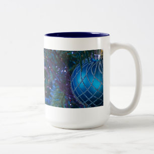 Blue Christmas Ornament Zweifarbige Tasse