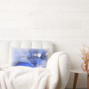 Blue Christmas Ornaments Frohe Weihnachten Lendenkissen