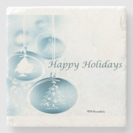 Blue Christmas Ornaments Steinuntersetzer