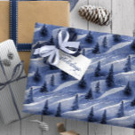 Blue Christmas Pattern#10 ID1009 Geschenkpapier<br><div class="desc">Wenn Sie sich fragen, welche Farbkombinationen Sie für Ihre Weihnachtsdekoration und Geschenkartikel in diesem Jahr auswählen sollten, habe ich Sammlungen von aufeinander abgestimmten Mustern erstellt, um das Leben ein wenig leichter zu machen. Die moderne Skizze und das Aquarelldesign stilisierter Tannenbäume in schönen, schneebedeckten Reihen zeigen sich hier in einer auffallend...</div>