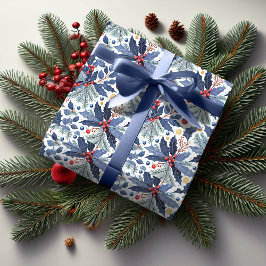Blue Christmas Pattern#17 ID1009 Geschenkpapier