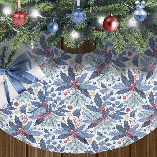 Blue Christmas Pattern#17 ID1009 Polyester Weihnachtsbaumdecke