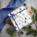 Blue Christmas Pattern#5 ID1009 Geschenkpapier<br><div class="desc">Wenn Sie sich fragen, welche Farbkombinationen Sie für Ihre Weihnachtsdekoration und Geschenkartikel in diesem Jahr auswählen sollten, habe ich Sammlungen von aufeinander abgestimmten Mustern erstellt, um das Leben ein wenig leichter zu machen. Dieses auffällige Design von abstrakten Tannenbäumen in minimalistischem Muster zeigt sich hier in Blau und Schwarz auf weißem...</div>