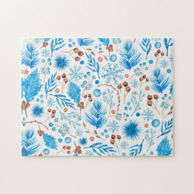 Blue Christmas Pattern Puzzle (Horizontal)