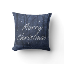 Blue Christmas Pillow