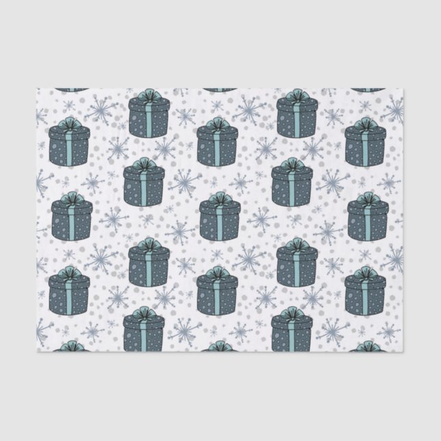 Blue Christmas Presents Seidenpapier (Vorderseite)