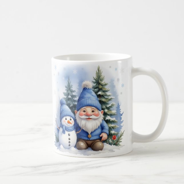 Blue Christmas - Santa und Snowman Kaffeetasse (Rechts)
