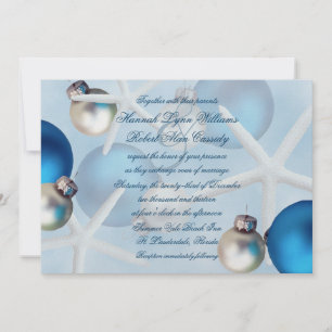 Blue Christmas Starfish Beach Hochzeitseinladung Einladung