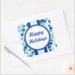 Blue Christmas Stickers<br><div class="desc">Ein blaues Farbschema schmückt diese Happy Holidays Aufkleber. Verwenden Sie diese Aufkleber auf Geschenken,  Handwerk,  Umschläge,  Geschenktaschen,  etc... .Das Design stammt aus der Originalkunst.</div>