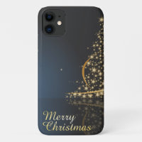 Blue Christmas Thema mit goldenem Weihnachtsbaum