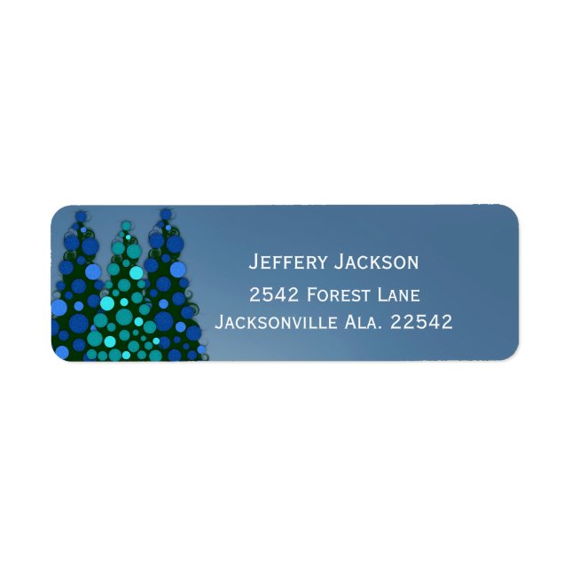 Blue Christmas Tree Address Labels (Vorne)