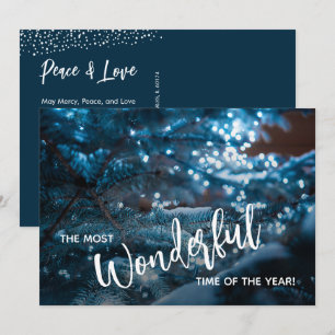 Blue Christmas Tree Business Logo Feiertagskarte