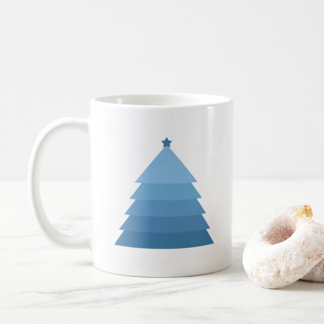 Blue Christmas Tree Coffee Tasse (Mit Donut)
