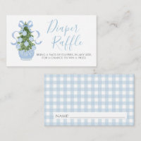 Blue Christmas Tree Diaper Raffle Card