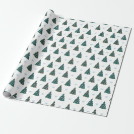 Blue Christmas Tree Farm Geschenk Wrap Geschenkpapier
