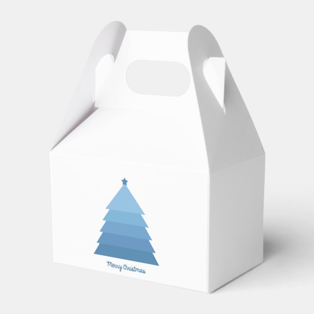 Blue Christmas Tree Favor Box Geschenkschachtel (Vorderseite)