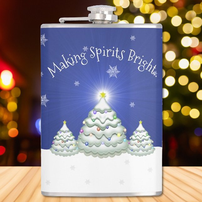 Blue Christmas Tree Flask Flachmann (Blue Christmas Tree Flask)