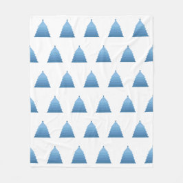 Blue Christmas Tree Fleece Blanket