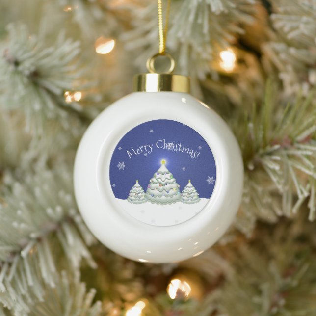 Blue Christmas Tree Gerahmte Ornament (Baum)