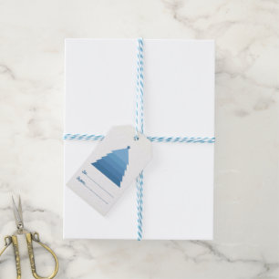 Blue Christmas Tree Gift Tags Geschenkanhänger