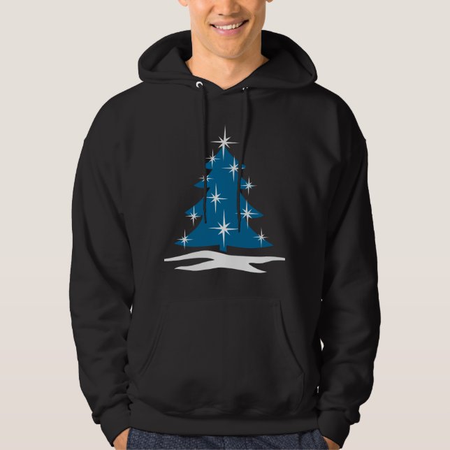 Blue Christmas Tree Hoodie Classic Holiday Shirt (Vorderseite)