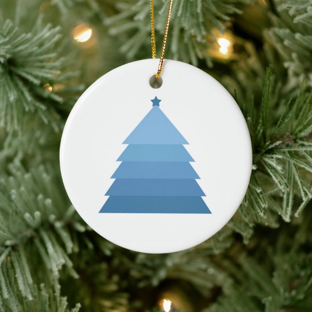 Blue Christmas Tree Keramik Ornament (Baum)