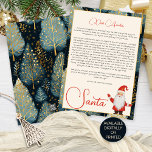 Blue Christmas Tree Letter von Santa Card Feiertagskarte<br><div class="desc">Blaue Weihnachtsbaum Muster Brief vom Weihnachtsmann. Verfügbar in digitaler Form oder gedruckt. Personalisieren Sie die Wörter einfach auf Ihre eigenen Bedürfnisse.</div>