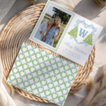 Blue Christmas Tree Monogram Wappen Foto