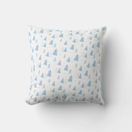 Blue Christmas Tree Pattern Kissen