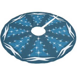 Blue Christmas Tree Skirt Blue Holiday Deco Polyester Weihnachtsbaumdecke