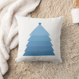 Blue Christmas Tree Throw Kissen