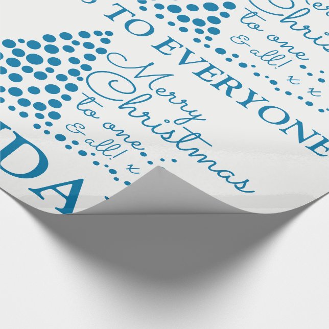 Blue Christmas Tree, Weihnachtswrapping Paper Geschenkpapier (Ecke)