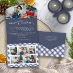 Blue Christmas Trifold All In One Einladung<br><div class="desc">Verwandeln Sie Ihre Urlaubssaison mit unserer exquisiten Weihnachts-Dreifachfoto Collage Card, mit einem atemberaubenden Aquarellblau-weiß-Büffel-karierten Muster. Diese Karte strahlt zeitlose Eleganz und festlichen Charme aus und bietet viel Platz, um Ihre gepflegten Erinnerungen zu präsentieren. Erhöhen Sie Ihre Urlaubsstimmung mit einer raffinierten und herzlichen Touch. Tauchen Sie ein in eine Welt der...</div>