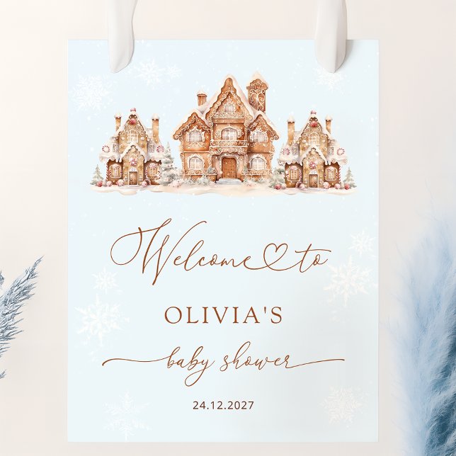 Blue Christmas Village Winter Baby Dusche Willkomm Poster (Von Creator hochgeladen)