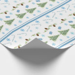Blue Christmas Wrapping Paper Geschenkpapier<br><div class="desc">Blaue Weihnachtsfeier</div>