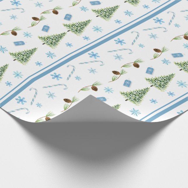 Blue Christmas Wrapping Paper Geschenkpapier (Ecke)