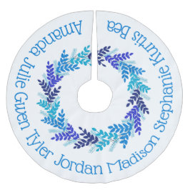 Blue Christmas Wreath Familiennamen Polyester Weihnachtsbaumdecke