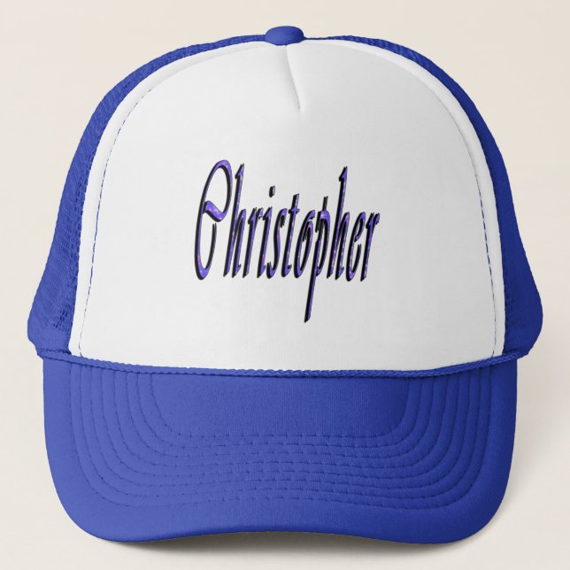 Blue Christopher, Name, Logo, Truckerkappe (Vorderseite)