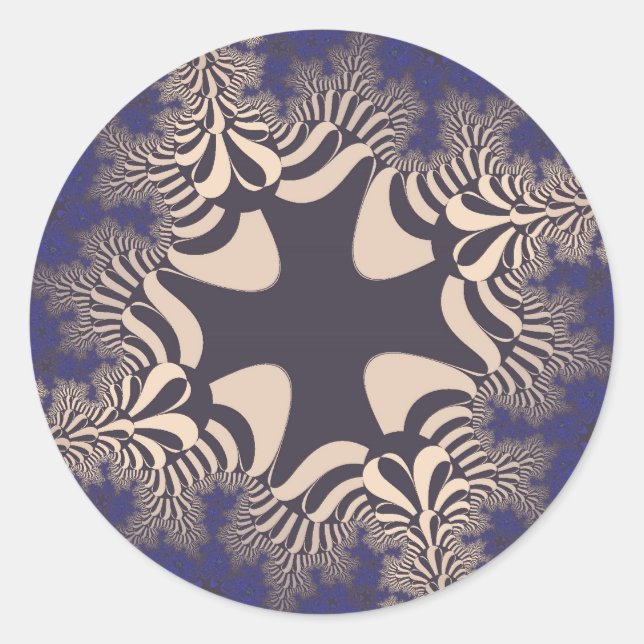 Blue Chrome Cross Runder Aufkleber (Vorderseite)