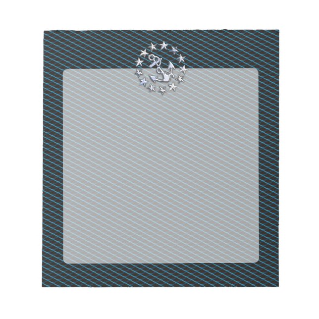 Blue Chrome like Yacht Flag Automotive Grille Notizblock (Vorderseite)