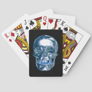 Blue Chrome Skull Playing Cards Spielkarten