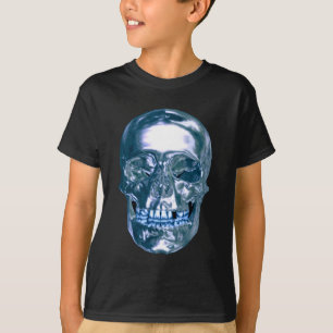 Blue Chrome Skull-Shirt T-Shirt