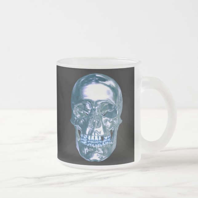 Blue Chrome Skull-Tasse Mattglastasse (Rechts)