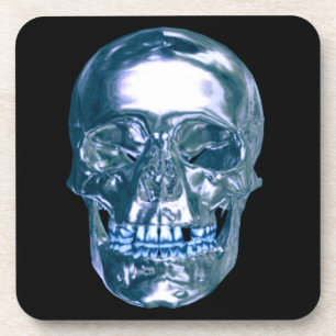 Blue Chrome Skull-Untersetzer Untersetzer