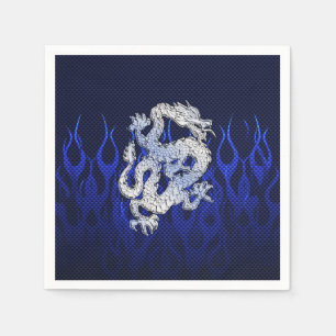 Blue Chrome wie Dragon Carbon Fibre Style Serviette