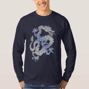 Blue Chrome wie Dragon Carbon Fibre Style T-Shirt