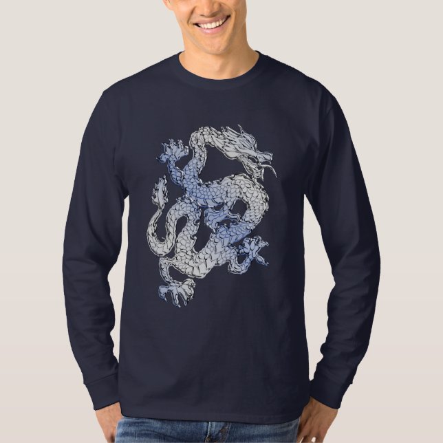 Blue Chrome wie Dragon Carbon Fibre Style T-Shirt (Vorderseite)