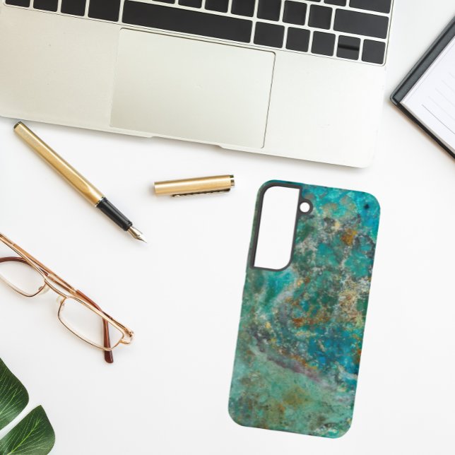 Blue Chrysocolla Mineral Stone Image Samsung Galaxy Hülle (In Situ)